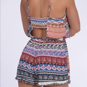Tribal print romper